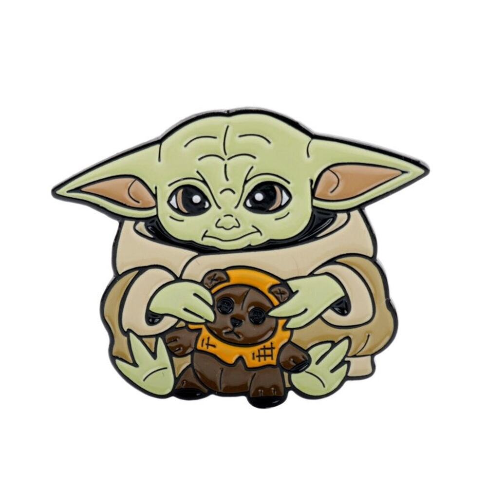 Star Wars Baby Yoda With A Teddy Bear The Mandalorian Enamel Pins -226